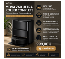 Slika proizvoda: MOVA Z60 Ultra Roller Complete Crni robotski usisavač s mopom i baznom stanicom