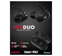 Slika proizvoda: Maxell bežične slušalice TWS Mini Duo crne
