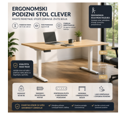 Slika proizvoda: Ergonomski podizni stol Clever (152x76 cm)