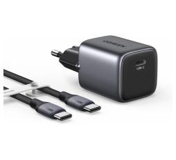Slika proizvoda: Kućni punjač brzi UGREEN, 30W, USB C, GaN, set, crni