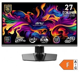 Slika proizvoda: Zaslon MSI MPG 272URX QD-OLED 27" / 4K UHD / 240Hz / 0,03ms (GTG) / crni – nastavljiv po višini - PD 98W